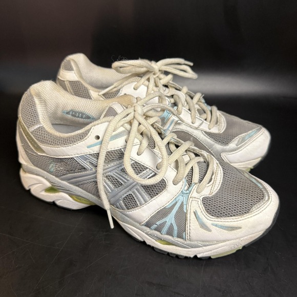 Asics Gel Kayano 15 Shoes Womens Size 8 Gray White Blue Athletic Running TN450 - Picture 1 of 7